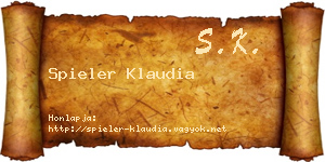 Spieler Klaudia névjegykártya